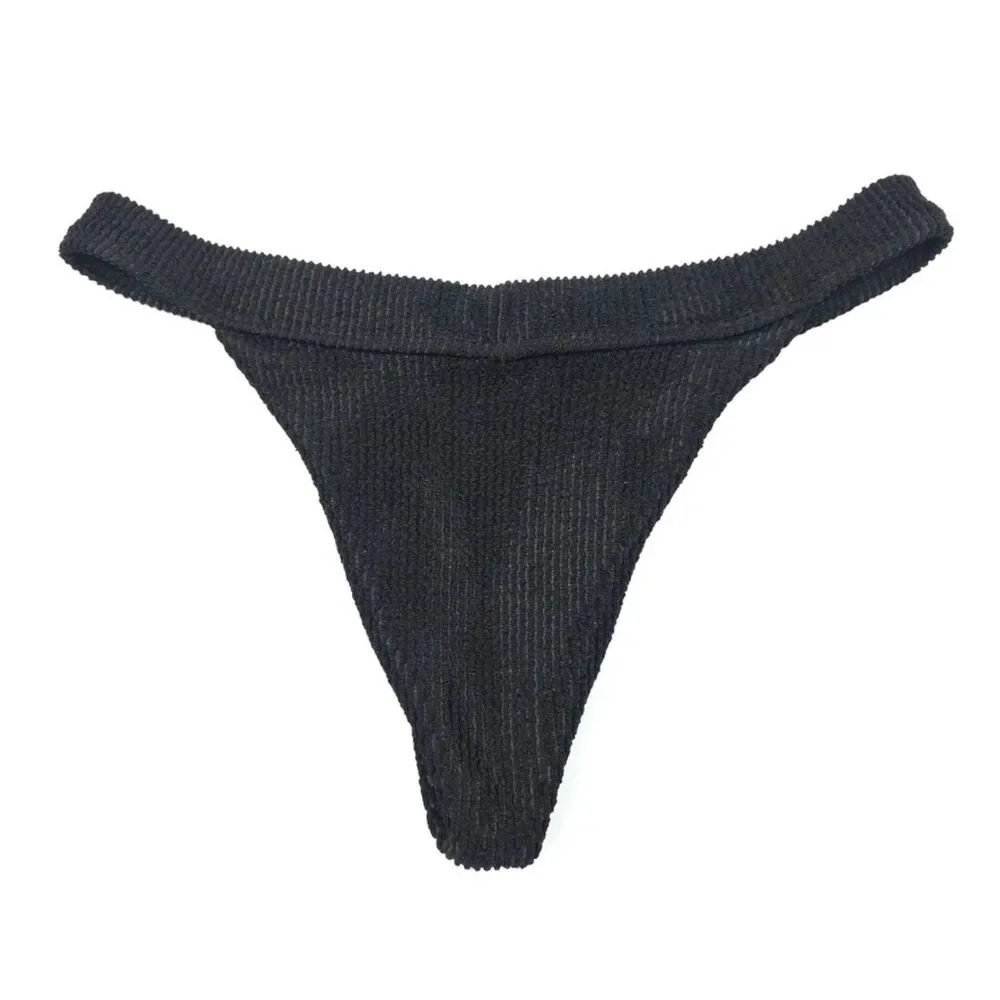 NEW Frankies Bikinis Ribbed Knit Bikini Bottom 90s Y2k Minimal Clean Girl Resort